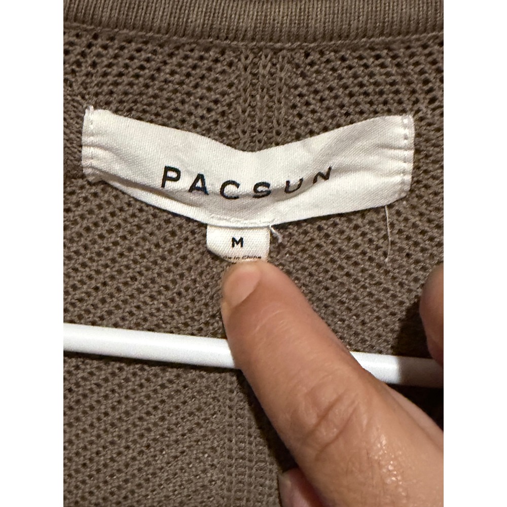 PacSun Mens Knit Polo Shirt Medium‎ Brown Button Up Short Sleeve Casual - Picture 4 of 7